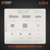 Amaoe LCD1 BGA Reballing Stencil For Iphone 6S 6SP 7 7P 8 8P XR XS Max 11 12 Pro MIni LCD Display Face Dot IC Chip Tin Plant Net