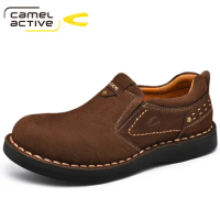 Camel Active New Men's Casual Shoes Genuine Leather Spring/Autumn Outdoors Rubber Sole Breathable Black Men Oxfords