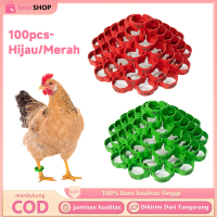 100PCS Ring Kaki Ayam Adjustable Gelang Unggas Plastik Nomor 001-100 Untuk Tanda Identifikasi