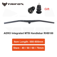 TRIFOX RHB100 Carbon Fiber AERO Integrated Handlebar MTB Mountain Bike T800 UD Matte Bicycle Part Rise6° Φ28.6mm Stem 40/50/60mm