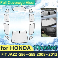 Full Cover Sunshades For Honda Fit Jazz 2008~2013 GE6~GE9 Car Sun Protection Windshields Side Window Visor Shaby Accessories