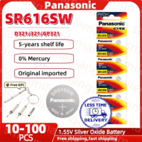 Panasonic 10-100PCS SR616SW 1.55V watch battery 321 D321 GP321 Longines Rossini Armani quartz watch oxidized silver Button cell