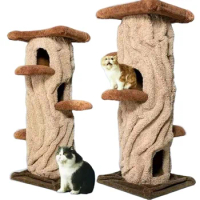Camily high quality Pet Cat Product Tall Modern Wood Tree house Multi-level Cat Tower Wood Cat Tree