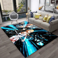 Sword Art Online SAO Novel Cartoon Carpet Rug for Home Living Room Bedroom Sofa Doormat Decor,kids Area Rug Non-slip Floor Mat