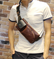 FINDSENSE Z1 韓國 時尚 潮 男 皮質 休閒腰包 單肩背包 挎包 斜背包 香煙包 手機包