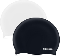 2pcs Silicone Swim Cap for Kids 6-14 High Elasticity Comfortable Non-Slip Swimming Cap for Girls & B