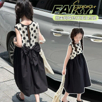 Girls' Summer Sleeveless Dress New Fashionable Korean Style Children's Dress Polka Dot Vest Princess