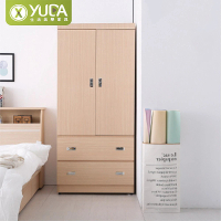 YUDA 生活美學 炫風 3X6尺 雙開門+雙抽屜衣櫃/衣櫥(內門含鏡子)