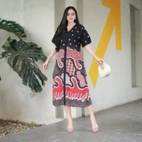 Daster GINARA Premium By Alesha Batik Busui Rayon Lembut Santai
