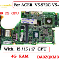 DA0ZQKMB8E0 For ACER Aspire V5-572G V5-472G V7-481PG V7-581 Laptop Motherboard With i3 i5 i7 CPU GT720 2G GPU 4G RAM 100% Tested