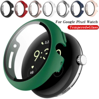 Glass+Cover for Google Pixel Watch Hard PC All-Around Full Bumper Shell With Tempered Glass Screen Protector for SmartWatch Case