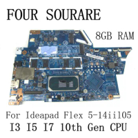 For Lenovo Ideapad Flex 5-14IIL05 Laptop Motherboard with I3-1005G1 I5-1035G1 i7-1065G7 CPU and 8GB RAM 19792-1 Mainboard UMA