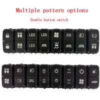 1pc Dual Key Switch Dual Switch Fog Lights Fan Spotlight Tank Headlight Switch Button for Mitsubishi LancerEX Pajero V73 V93 V97