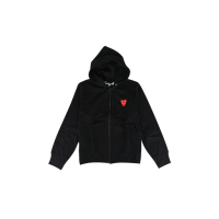 【Comme Des Garcons CDG】Comme Des Garcons Play愛心刺繡LOGO連帽外套(黑x紅/女款)