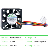 ANCHAOPU {Hot} 4 cm (40 mm) fan, 40×40×10 mm, DC 5 V, 0.10 A, 4-line/4-pin PWM speed control cooling