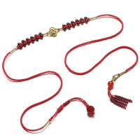 晶檔腰鏈本命年手編紅繩紅瑪瑙石榴石翡翠平安紅腰帶飾品禮物性感