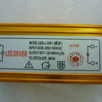 10W Waterproof Constant Current LED Driver DC7V~12V 900mA for 10w led chip