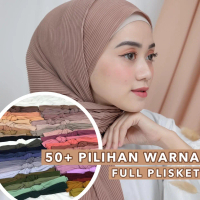 JasmineJilbab - Pashmina Plisket Lidi Ceruty Baby Doll FULL TANPA GARIS TENGAH Pleats Plisir premium
