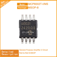 20Pcs/Lot New Original  MCP6002T-I/MS MCP6002T-E/SN MCP6002 General Purpose Amplifier 2 Circuit Rail-to-Rail 8-SOIC MSOP-8