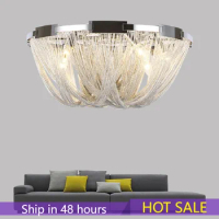 Designer LED Deiling Light Handmade Tassel Aluminum Chain Ceiling Light, Suitable For Living Room/Bedroom Home Decoration Lights