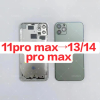 Diy Housing For iPhone 11pro Max To 14 Pro Max Back cover High Quality With Middle frame Chassis Battery Case Replace