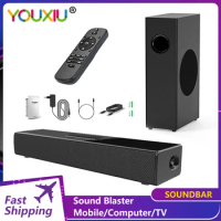 80W Soundbar with Subwoofer For TV Wired&amp;Wireless Bluetooth 5.0 3D Stereo Soundbar Subwoofers Home Speaker Pluggable Microphone