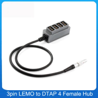 For LEMO 3PIN Straight Cable One to Four D-TAP Female Hub Camera Press Light Battery Type B Plug Splitter 1 to 4 Adapter