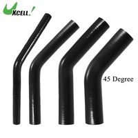 UXCELL 45 Degree 9.5/11/13/16/19/22/25/28/32/35/40/45/48/54MM Elbow Silicone Hose Coupler Intercooler Tube 150*150MM Black