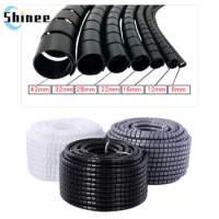 1/3/5/10 Meter 8/12/16/22/28/32/42mm Line Flexible Spiral Cable Organizer Storage Pipe Cord Protector Management Cable PE Tube