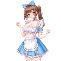 【愛衣朵拉】女僕裝 愛麗絲女僕角色扮演 藍白格子甜心萌系女僕(性感角色服飾)