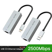 2500Mbps Network Card USB Ethernet Network Adapter for Macbook Pro Air USB C to RJ45 Ethernet Adapter for Xiaomi Mi TV Box S