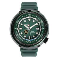 RDUNAE Watches For Men NH35 Movement Automatic Mechanical R1ZK-II Green Titanium Alloy Classic Cetro C3 Luminous Diving watch