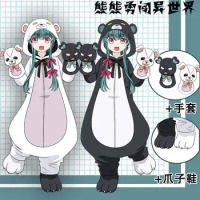 Anime Kuma Kuma Kuma Bear Yuna Cosplay Costume Kigurumi Adult Unisex Pajamas Flannel Jumpsuit Sleepwear Onesies Halloween clothe