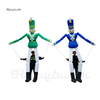 Outdoor Christmas Parade Performance Walking Inflatable Nutcracker Puppet Costume 3.5m Blow Up Soldier Doll Suit For Stage Show