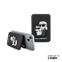 Wallet Card Slot KARL LAGERFELD Saffiano Karl Choupette Stand MagSafe Black