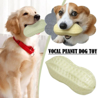 Pet Dog Toys Peanut Puppy Squeaky Toy Dog Funny Interactive Tooth Bite Toys Chew Resistant N4P0