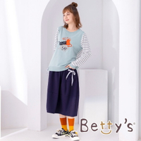betty’s貝蒂思　鬆緊字母穿繩休閒長裙(深藍)