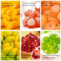 Halal Green Mango Pudding Gummies, Ripe Mango Pudding Gummies, Litchi Pudding Gummies, Grape Pudding