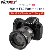 VILTROX 75mm F1.2 Fuji X Sony E Nikon Z Lens Auto Focus Large Aperture Portrait APS-C for Fujifilm Camera X-T5 X-H2S X-Pro3