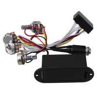 EQ Guitar, 2 Ban Nhạc, Preamp Mạch Khuếch Đại Tín Hiệu, Màu Đen, Âm Trầm Chủ Động