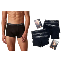 【Calvin Klein】四角褲 男內褲 短版 長版 極細纖維 彈性 CK內褲 三件黑 盒裝 送禮(四角褲2569)