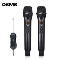 FWM106 Multi-functional 2 Kit Handheld Microphone Professional DSP Wireless Microphone for Vocal Singing Microphone