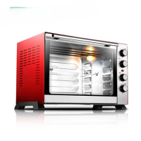 Household Mechanical Electric Oven Temperature Control Electric Oven Stainless Steel Black Crystal Panel 75L Electric Oven