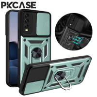 Shockproof Phone Case For VIVO Y11 Y12 Y15 Y17 Y91 Y95 Push Window Stand Ring Back Case For VIVO Y51 Y31 Y20 Y21 Y33S Y15A Y76S