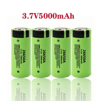 NEWEST 100% Original 26650 20A Power Rechargeable Lithium Battery 26650A , 3.7V 5000mAh . Suitable for Flashlight