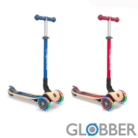 【GLOBBER 哥輪步】哥輪步兒童2合1三輪摺疊滑板車木製版-共2色
