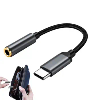 USB C To 3.5 Mm Adapter Lightweight 3.5 Mm Audio Headphone Connector USB C Headphone Adapter Flexible Jack Adapter Cable For