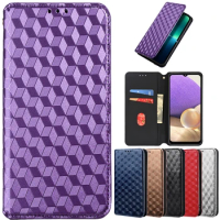 Leather Flip Case for Samsung Galxy A32 A22 A52S A72 A02 A12 M22 M32 M12 Cases 3D Luxury Magnetic Wallet Card Holder Phone Cover