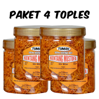 Paket Kentang Mustofa Tuman Renyah Crispy Pedas Manis Original Kemasan 4 Toples 600ml Camilan Food S