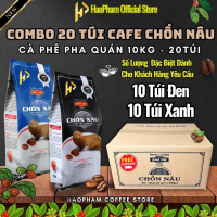 Combo Cà Phê 10kg - 20 Túi Cà Phê Chồn Nâu Bảo Tín 500g (10 Túi Xanh - 10 Túi Đen), Gu Cafe Sánh Béo